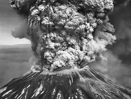 Smoke and ash erupt from Mount St. Helens 