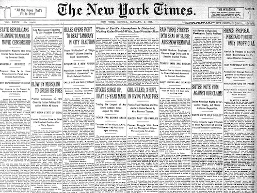 photo of the Sunday Times 1923