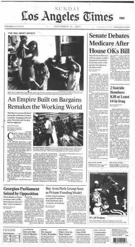 LA Times front page