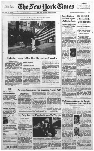 Cover of NYT