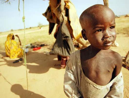 Photo of starving children in Darfur
