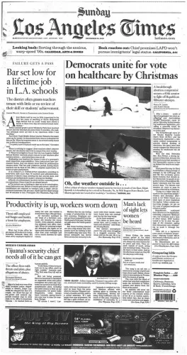 front page of LA Times